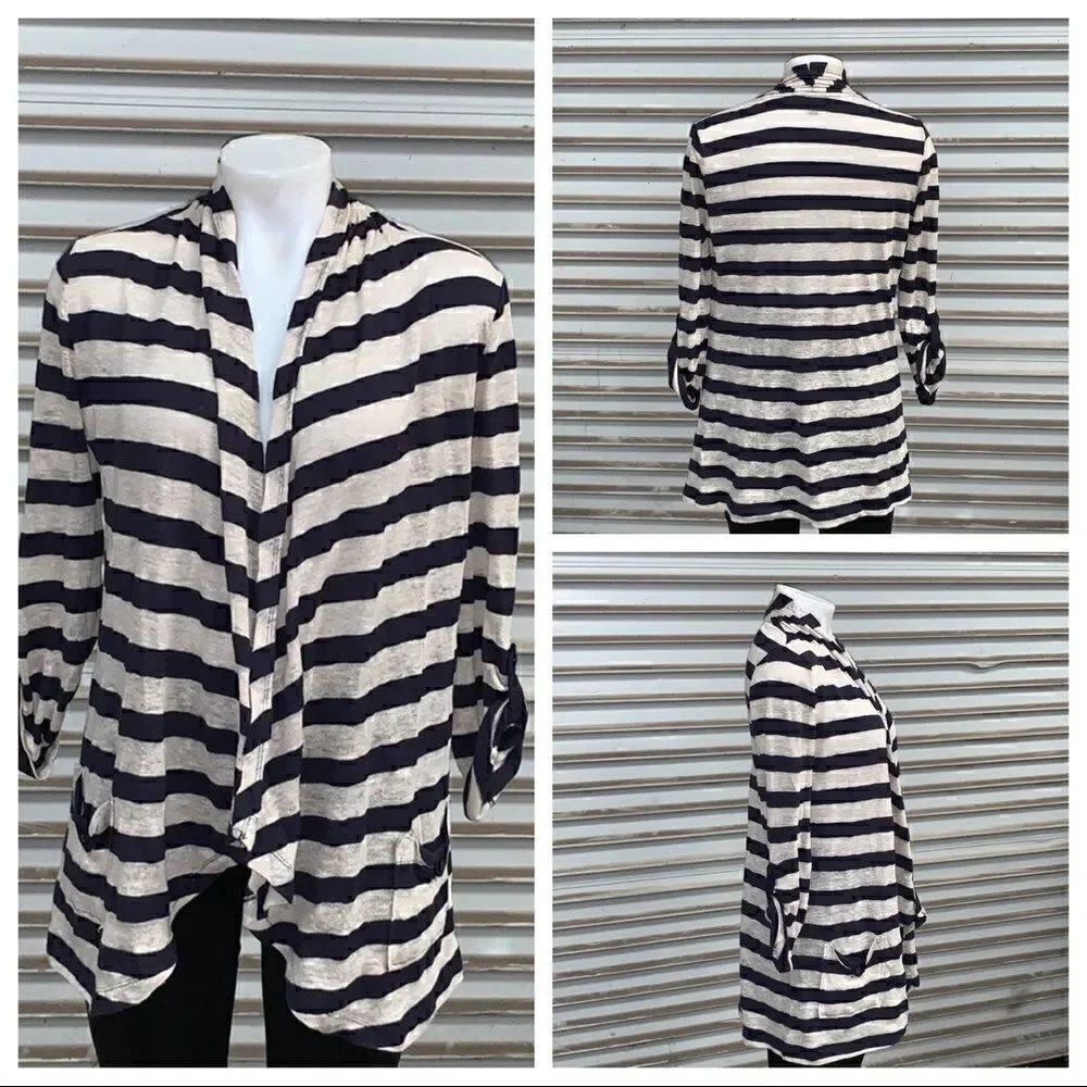 Banana Republic blue and cream stripped cardigan